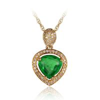 Zarte Halskette mit Smaragd und Diamanten Alea