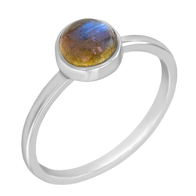 Goldener minimalistischer Ring mit Labradorit Aimee 58184
