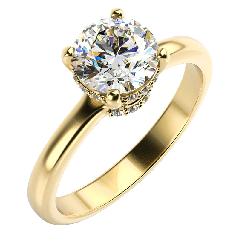 Strahlender Verlobungsring mit 0.75ct Moissanit und Diamanten Lina