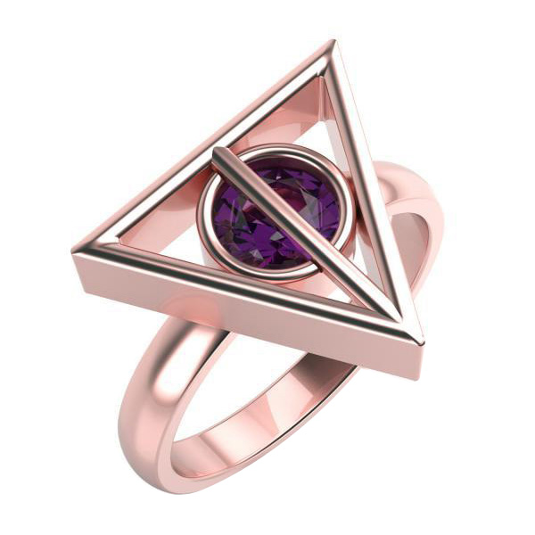 Magischer Ring mit rundem Amethyst 59444