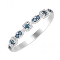 Goldener Memoire Ring mit blauen Diamanten Chaly
