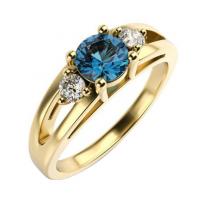 Verlobungsring mit blauem Diamant und weißen Diamanten Jailly