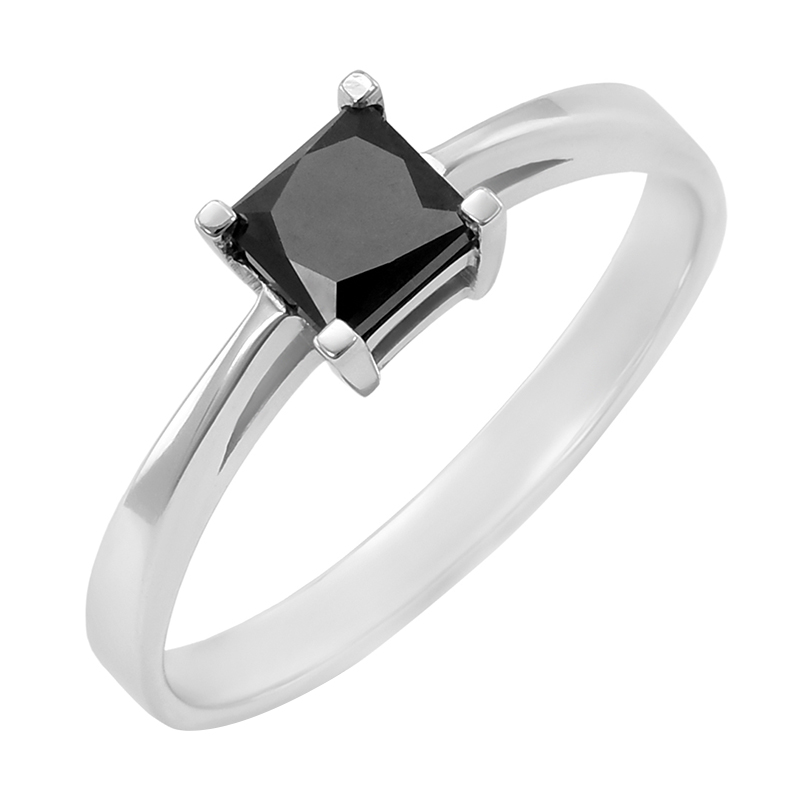Eleganter Verlobungsring mit schwarzem Prinzess-Diamant Unnati 59804