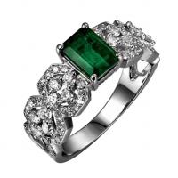 Luxuriöser Ring mit Smaragd und Diamanten Imani