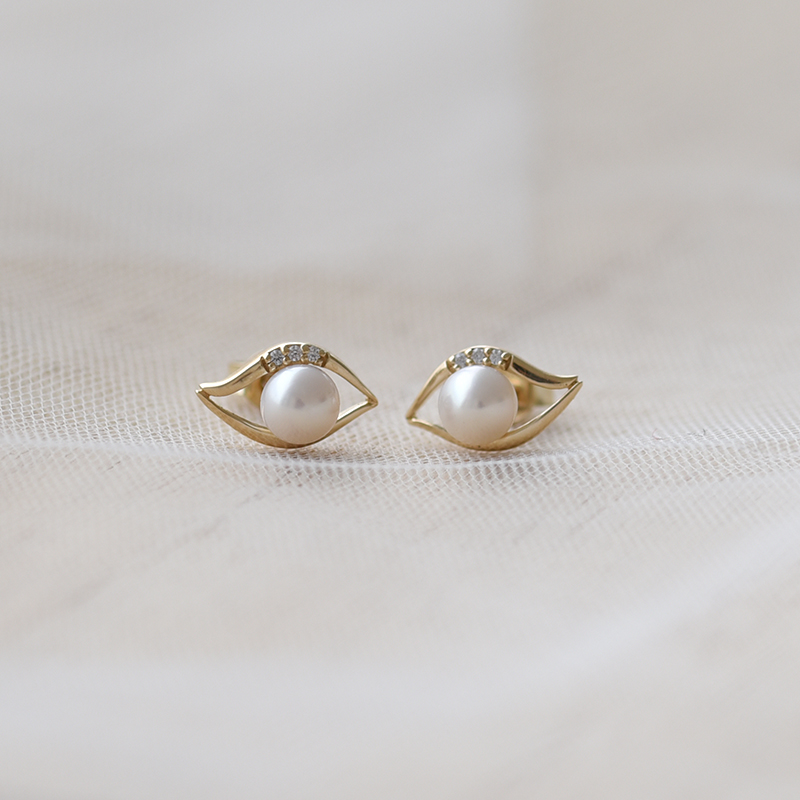 Elegante Ohrringe mit Perlen und Zirkonia Rochelle 61624