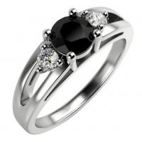 Verlobungsring aus Platin mit schwarzem Diamant Noela
