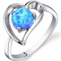 Ring mit blauem Opal im Herzen Chanae