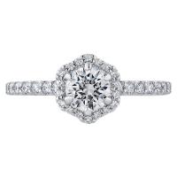 Verlobungsring im Halo-Stil mit synthetischen Diamanten Primrose