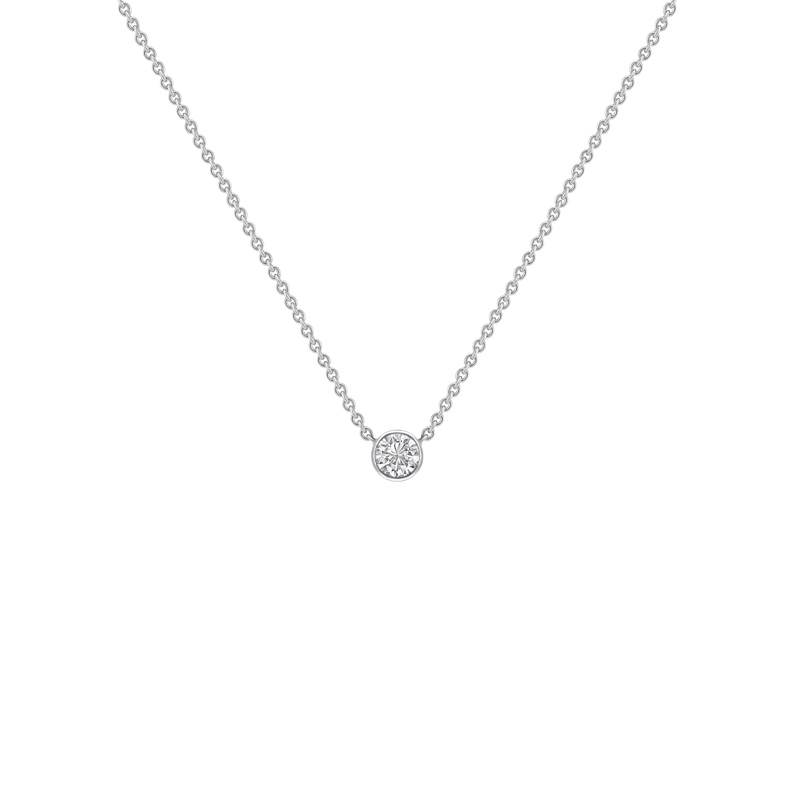 Minimalistische Halskette aus Platin mit Diamant Roald