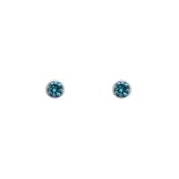 Bezel Ohrringe aus Platin mit blauen Diamanten Oanez
