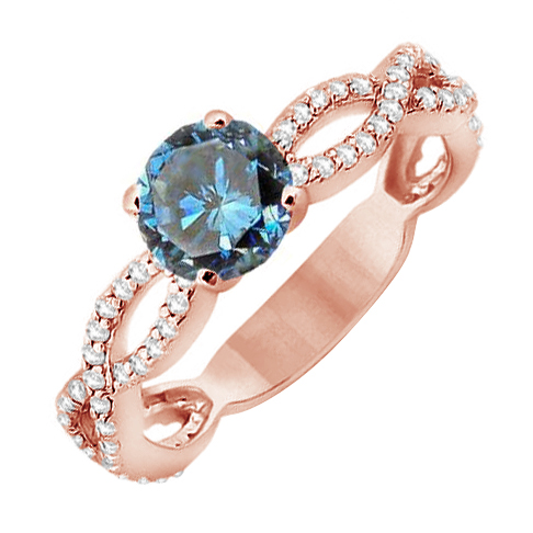 Einzigartiger Verlobungsring mit blauem Diamant Ganendra 79304