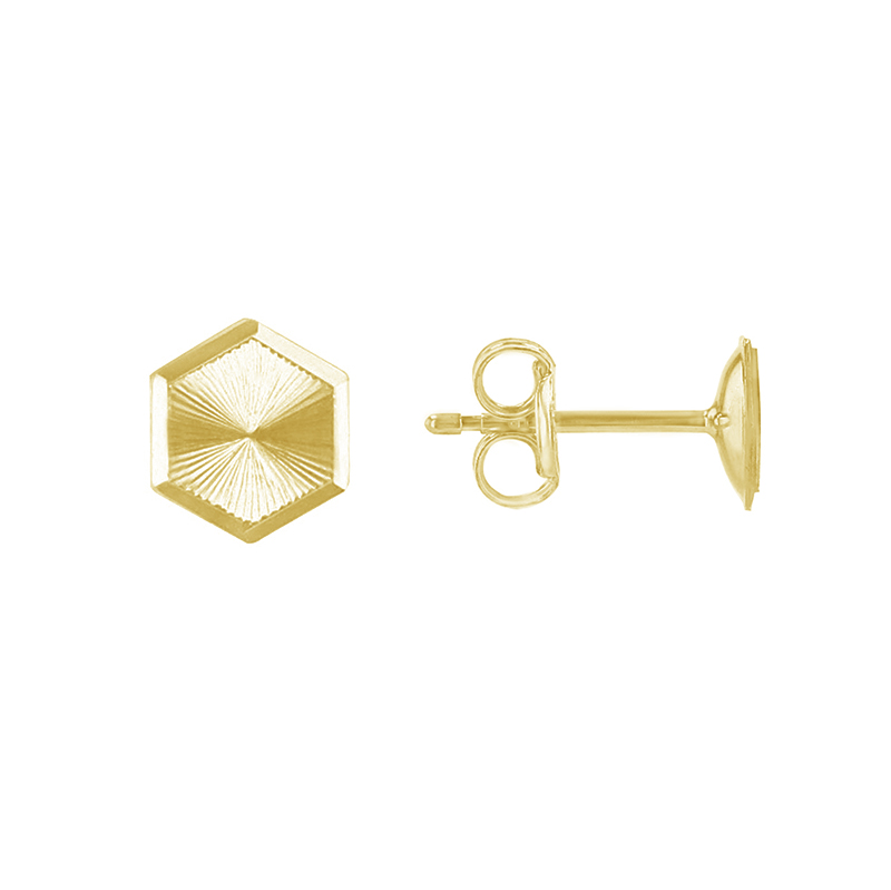 Goldene Ohrringe in Hexagon-Form 84114