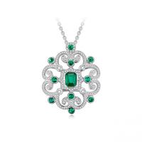 Halskette mit Smaragden und Diamanten Safyah