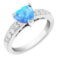 Silberner Ring mit Opal in Herzform Bailey