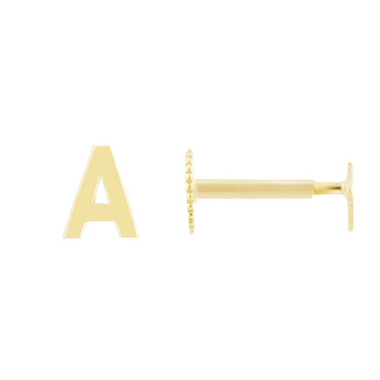 Goldene Ohrstecker mit Buchstaben Alphabet 109075