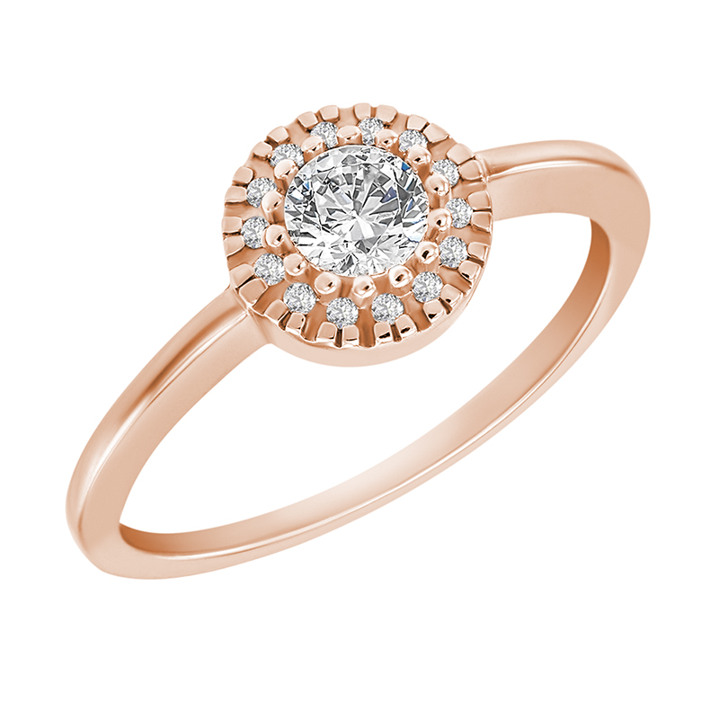 Verlobungsring Rosegold mit Diamanten 11155