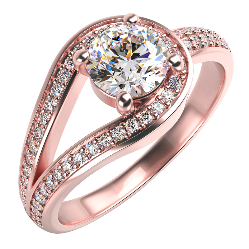 Roségold Ring voll von Diamanten 11365