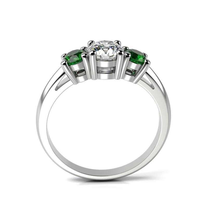 Verlobungsring mit Diamanten und Smaragden Rita 11425