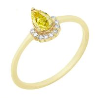 Verlobungsring mit einem zertifizierten Fancy gelben Lab-Grown Diamanten Pallavi