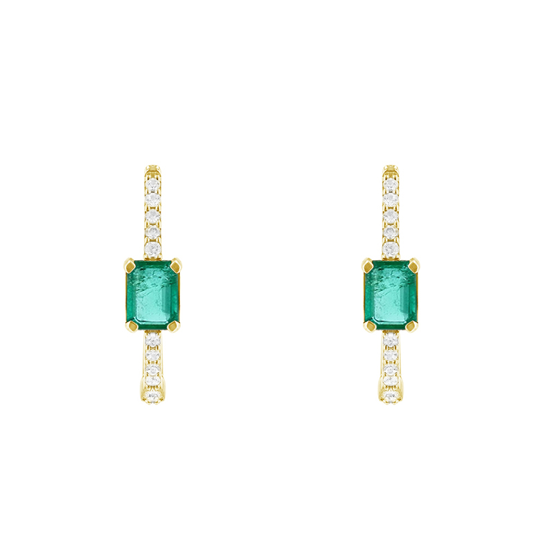Creolen mit Diamanten und Smaragden Jade 116475