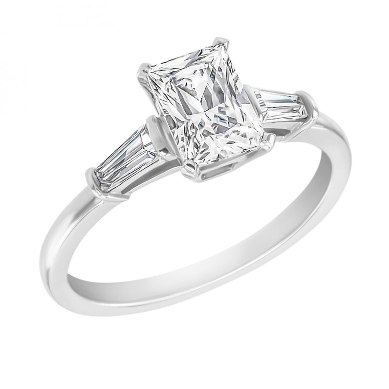 Verlobungsring mit Diamant und Baguette Diamanten Talmar 117875