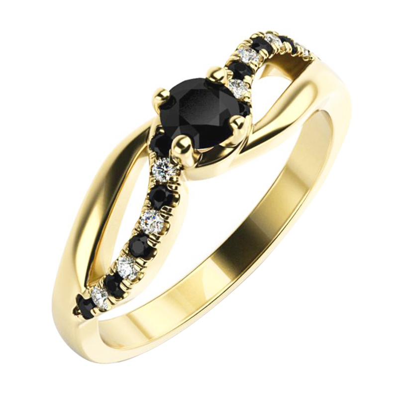 Verlobungsdiamant mit schwarzen und weißen Diamanten Ewie 119345