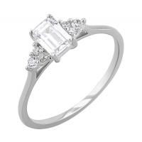 Verlobungsring mit einem Diamanten in Emerald Form Miha