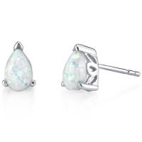 Weiße Opale in silbernen Ohringen Tiely