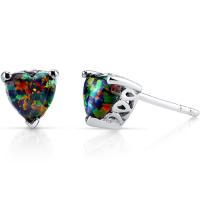 Silberne Ohrringe mit Herzopalen Ila