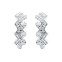 Außergewöhnliche silberne Creolen mit Lab Grown Diamanten Alva