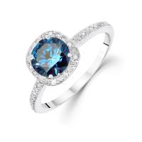 Verlobungsring mit blauen Diamantem Eshana