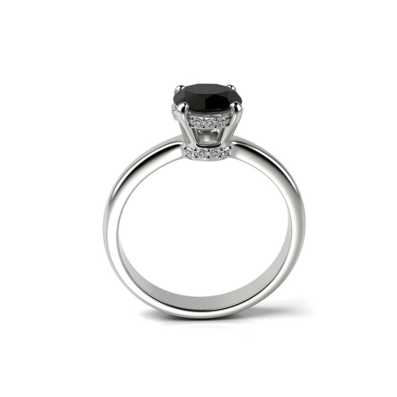 Verlobungsring mit schwarzem und weißen Diamanten Xela 19895