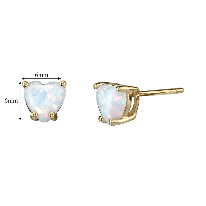 Goldene Ohrringe mit Opalen in Herzform Kaciah 22955