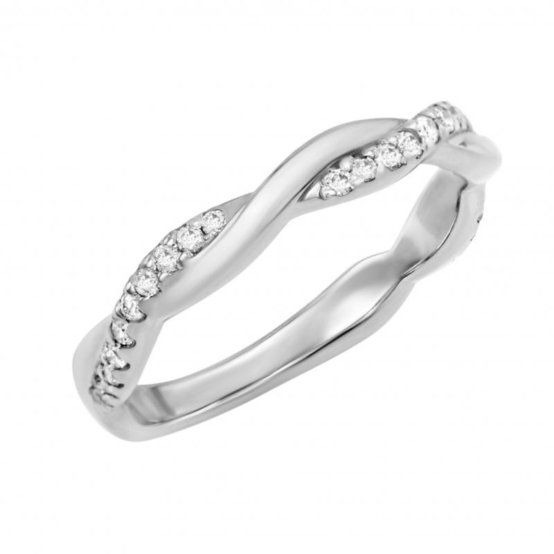 Goldener Twist-Ring mit Diamanten Malea