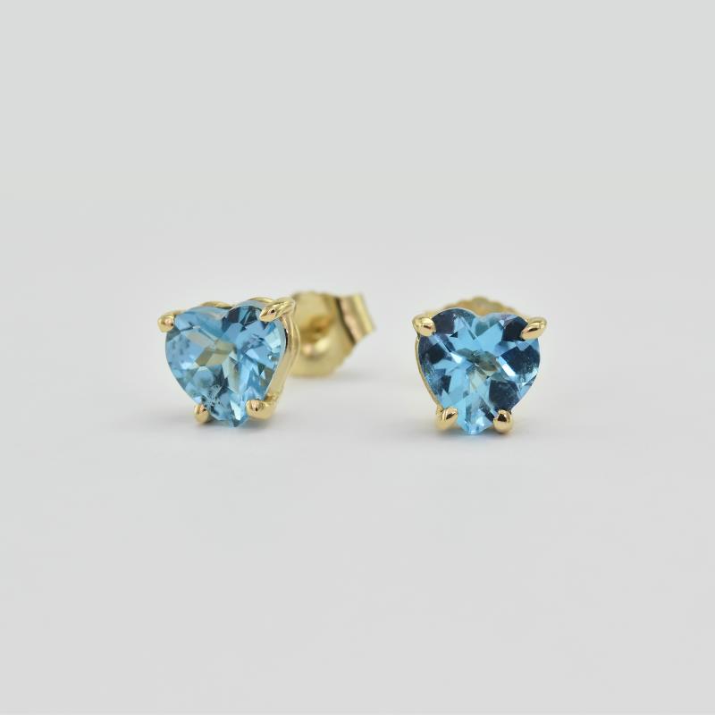 Zauberhafte Ohrringe aus Gold mit Topasen im Herz-Form Kaciah
