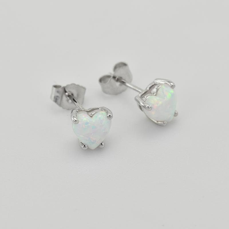 Goldene Ohrringe mit Opalen in Herzform Kaciah 27505