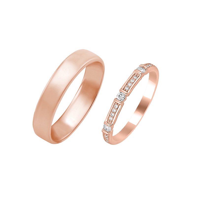 Rosegold Hochzeit Ring 29865