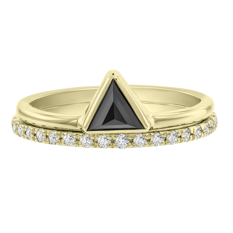 Set mit Eternity-Ring und schwarzem Trillion-Diamantring Begona