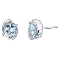 Ohrringe in Silber mit Aquamarin Vedast