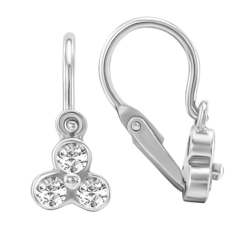 Goldene Ohrringe für Kinder mit Diamanten Jasmine 31015