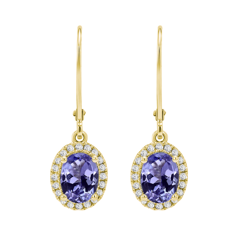 Ohrringe mit blauen Tansaniten und Diamanten Caty 3675