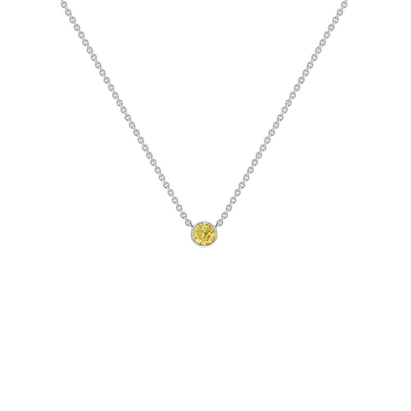Minimalistische Halskette mit gelben Diamanten Glosie