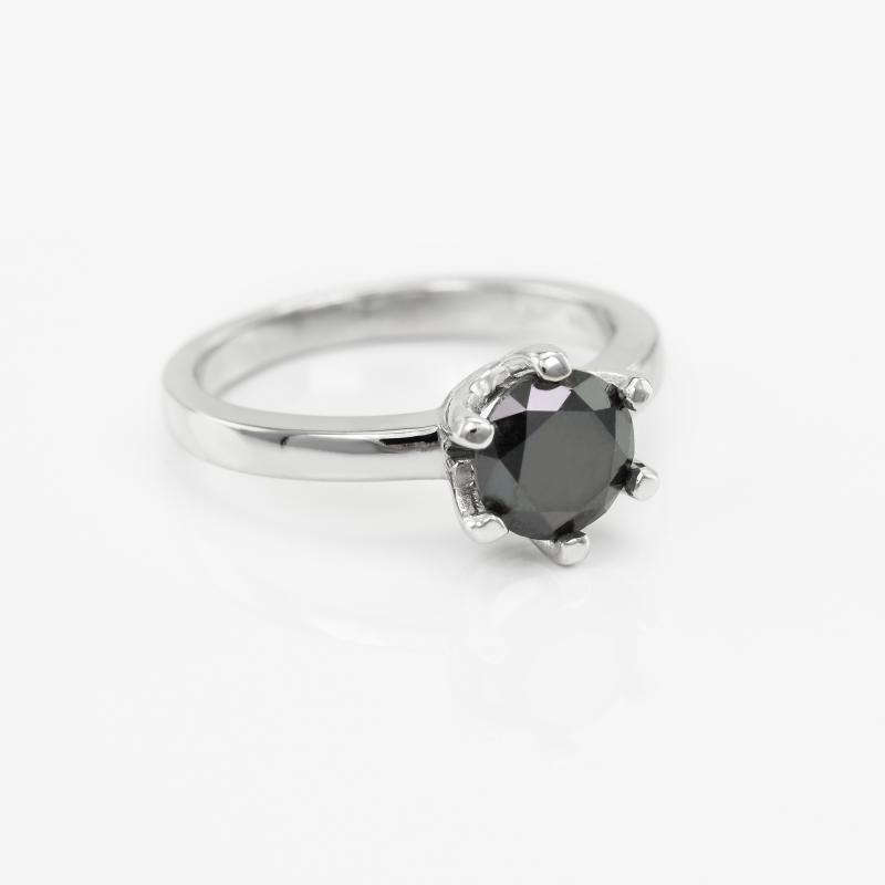Mystischer Verlobungsring mit schwarzem Diamant 1ct Mukti 3945