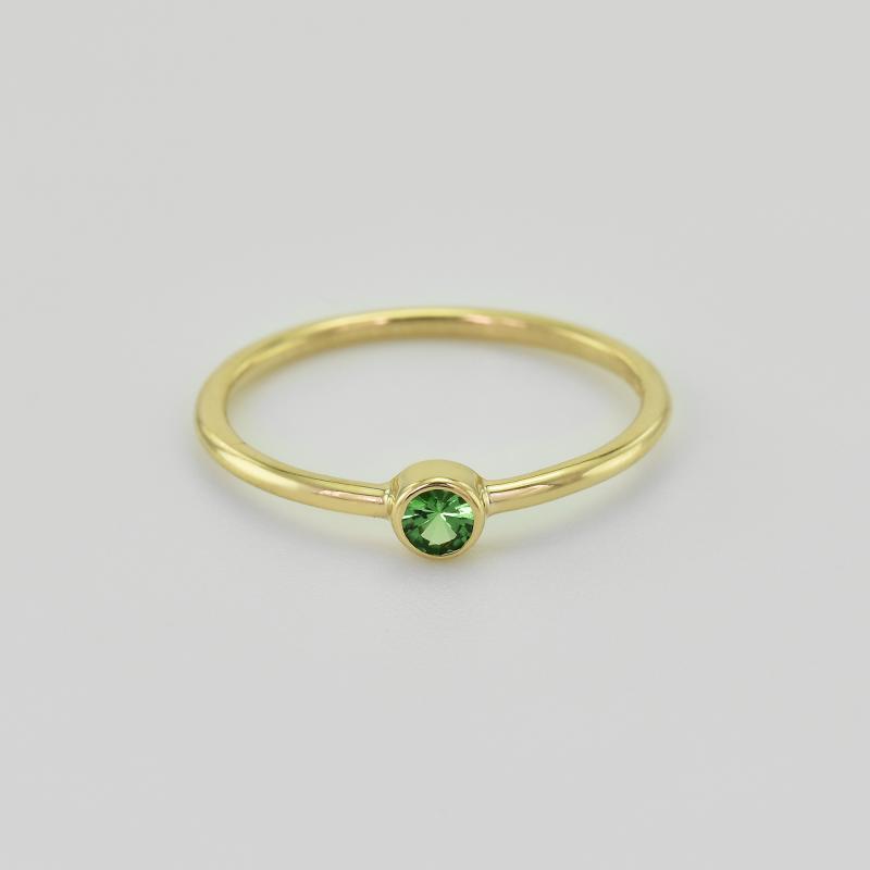Goldener minimalistischer Ring mit Tsavorit Granat Ruziol 41355