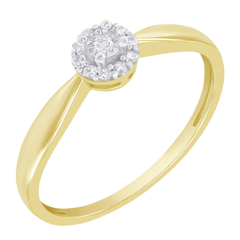 Goldener Verlobungsring voller Diamanten Arline 41865