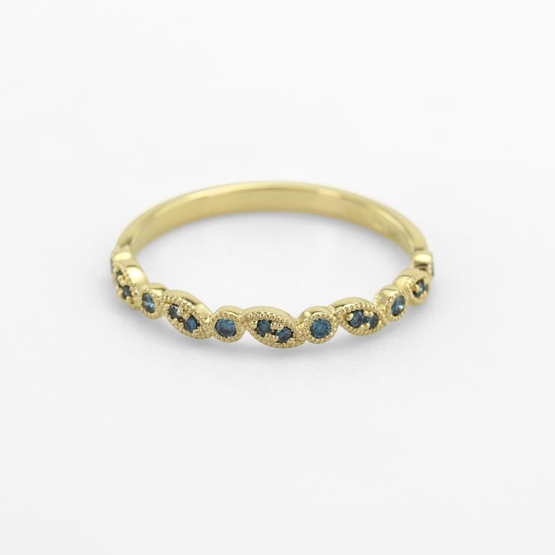 Ring aus Gold mit blauen Diamanten halbbesetzt Alkeso 46095