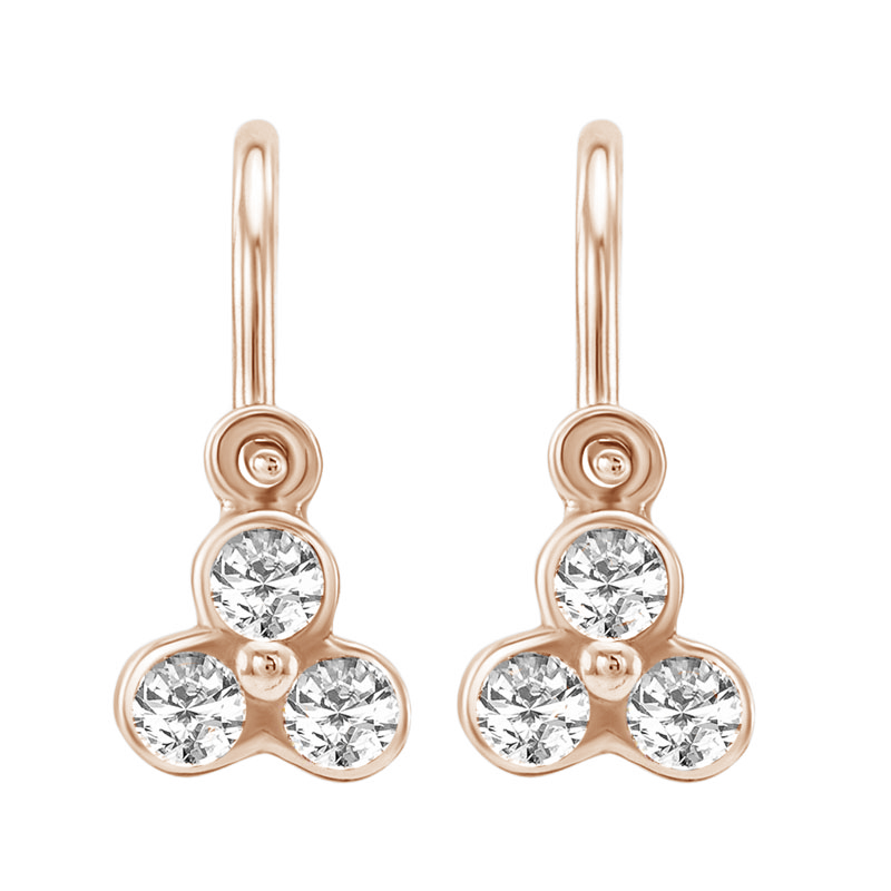 Goldene Ohrringe für Kinder mit Diamanten Jasmine
