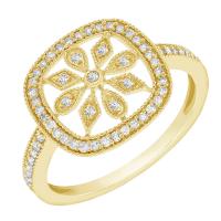 Goldener Ring mit Diamantenblüte Liliane
