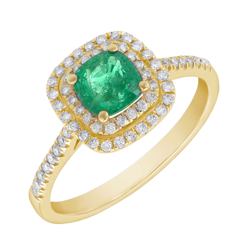 Ring aus Gelbgold mit Smaragd 48665
