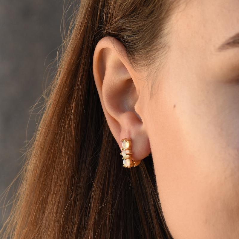 Moderne Ohrhänger aus Silber mit natürlichen Opalen Miuccia 49155